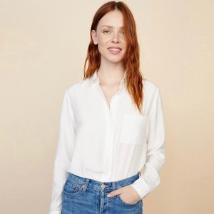 Jenni Kayne Ivory Silk Button-Back Top S